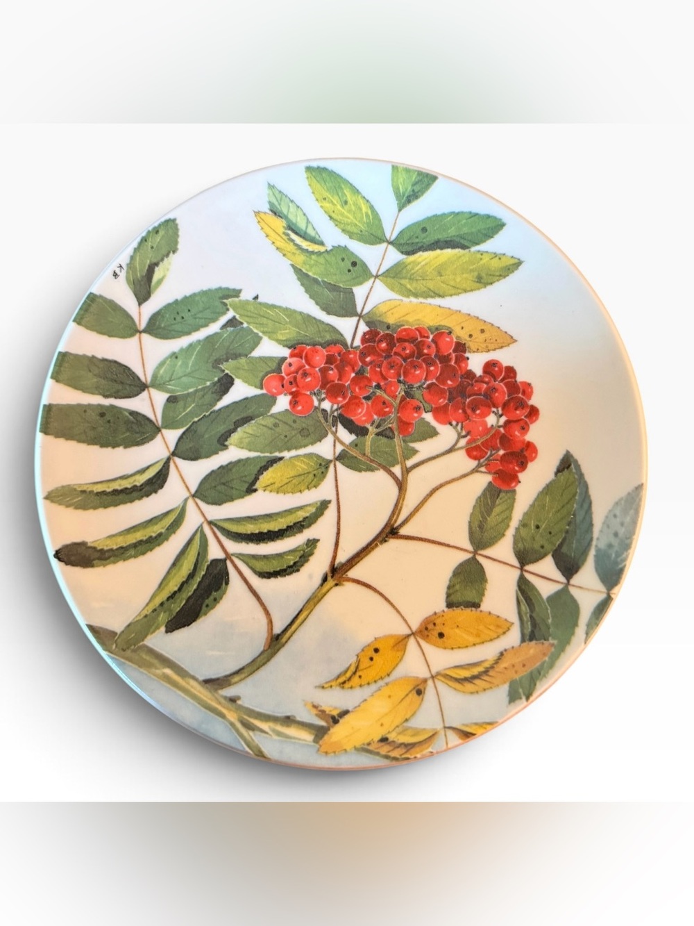 Arabia Finland Pihlaja Rönn Rowan Berry 8” Wall Plate Kirsi Brandt